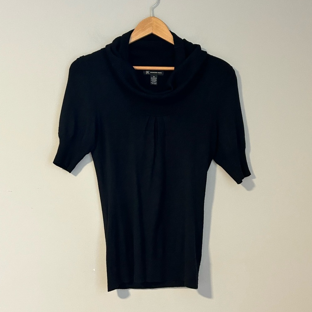 INC International Concepts Black Cowl-Neck Sweater Top – Size M